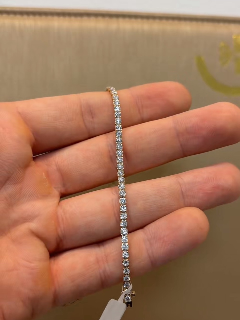 4.12 CTW Lab-Grown Diamond Tennis Bracelet 14K Gold 7”